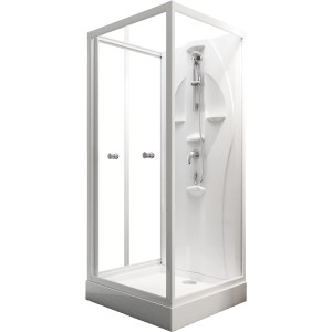 Schulte Komplettduschkabine Juist mit Schiebetür, weiß, 210x90x90 cm.