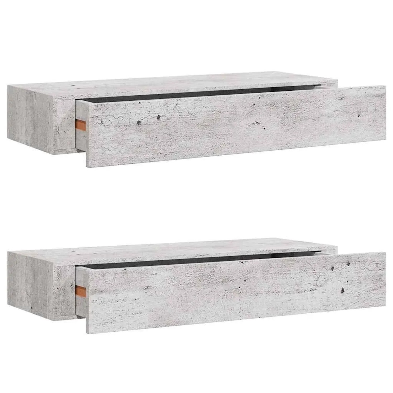 vidaXL Wandregale mit Schubladen 2 Stk Betongrau 60x23,5x10 cm MDF 330266