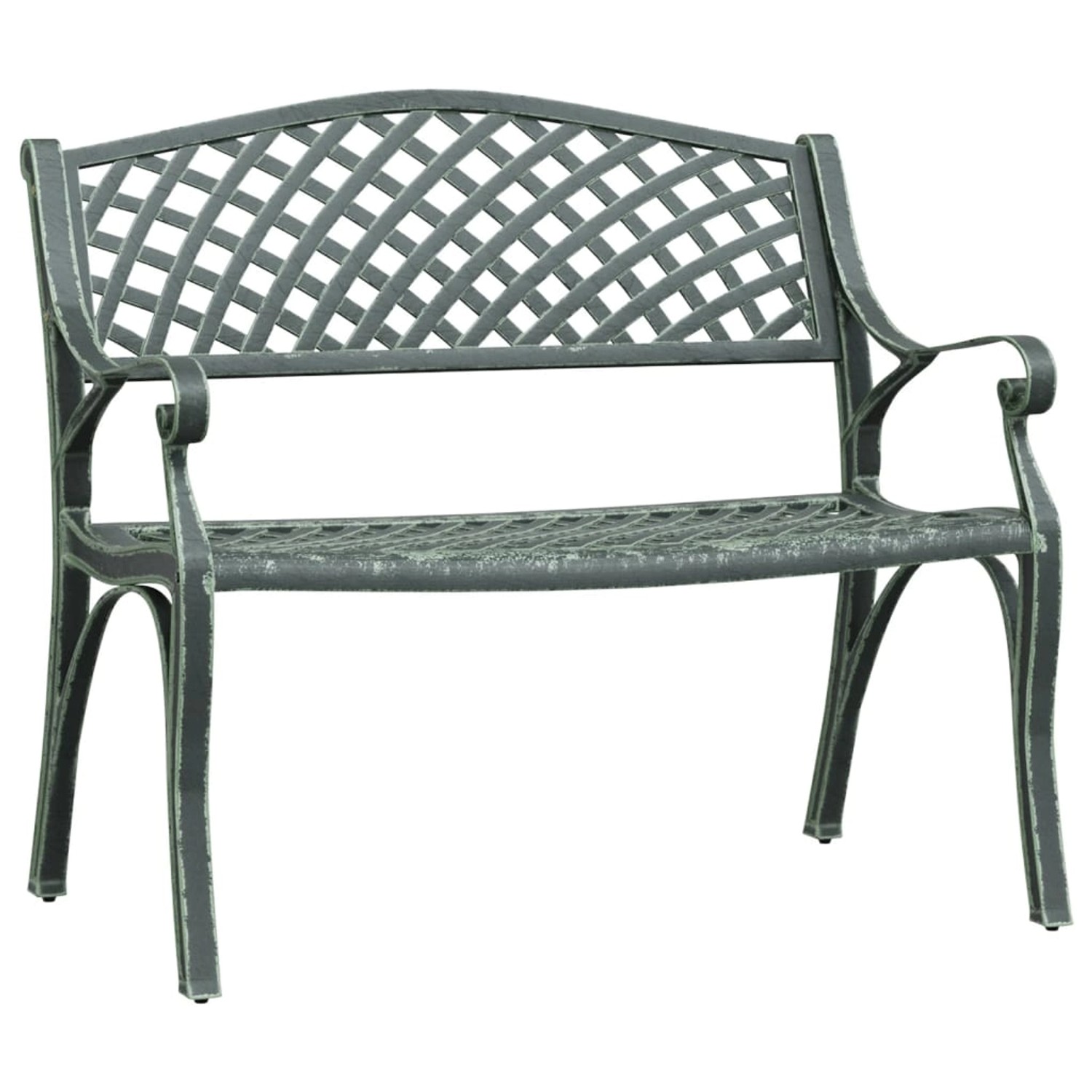 furnicato Gartenbank 102 cm Aluminiumguss Grün günstig online kaufen