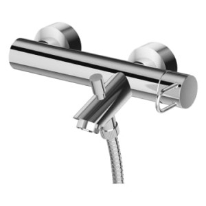 Aufputz Badewannenarmatur Stella mit Brauseanschluss in Chrom.