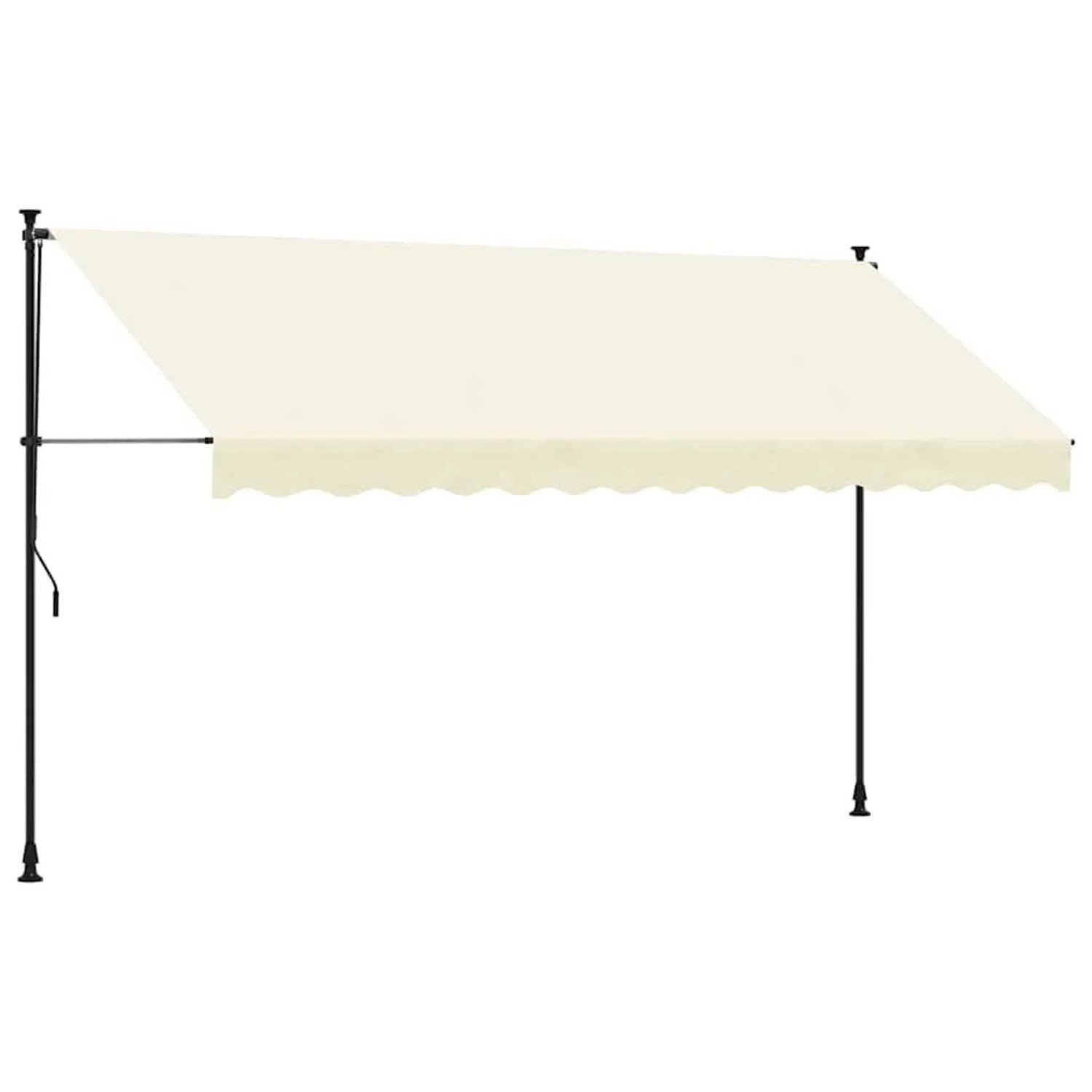 vidaXL Markise Einziehbar Creme 350x150 cm Stoff und Stahl 368748