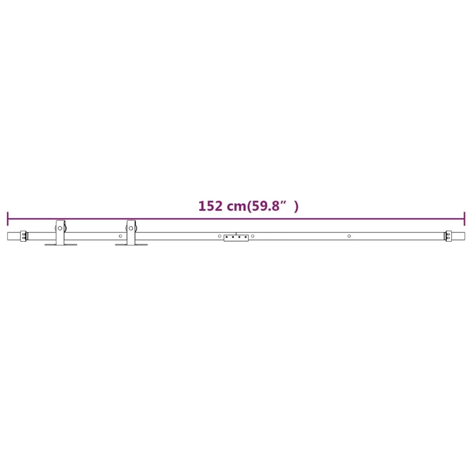 vidaXL Mini Schiebetürbeschlag Set für Schranktüren Carbonstahl 152 cm 151696_6