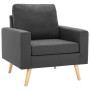 Dunkelgrauer Relaxsessel aus Stoff mit Holzfüßen, vidaXL Modell 13.