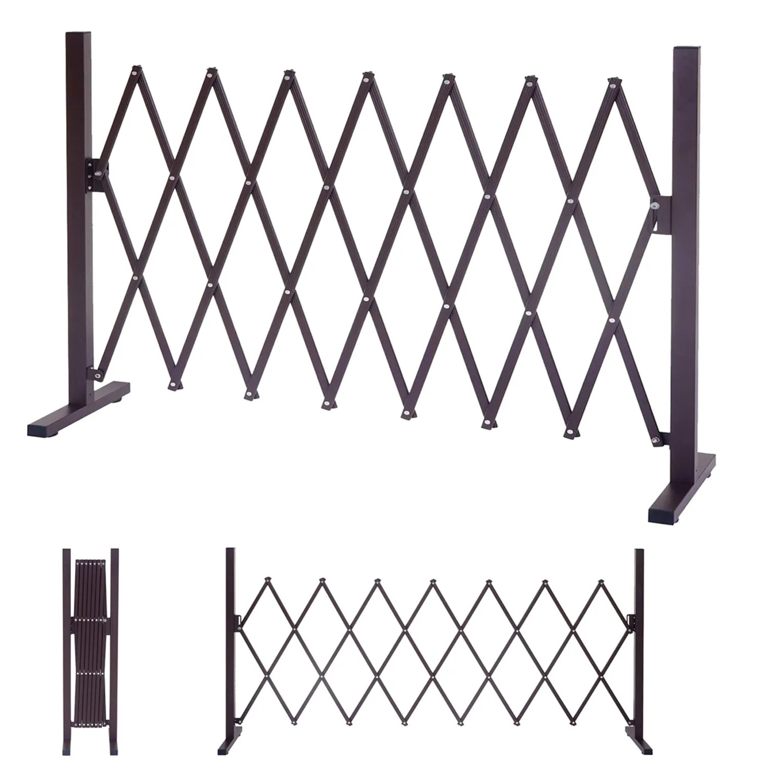 Ausziehbares MCW Absperrgitter B34, 103 cm hoch, 27-207 cm breit, für Garten und Innenbereich.