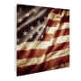 Weißer Banjado Schlüsselkasten mit USA Flagge, 30x30cm, 50 Haken, beschreibbar, magnetisch.