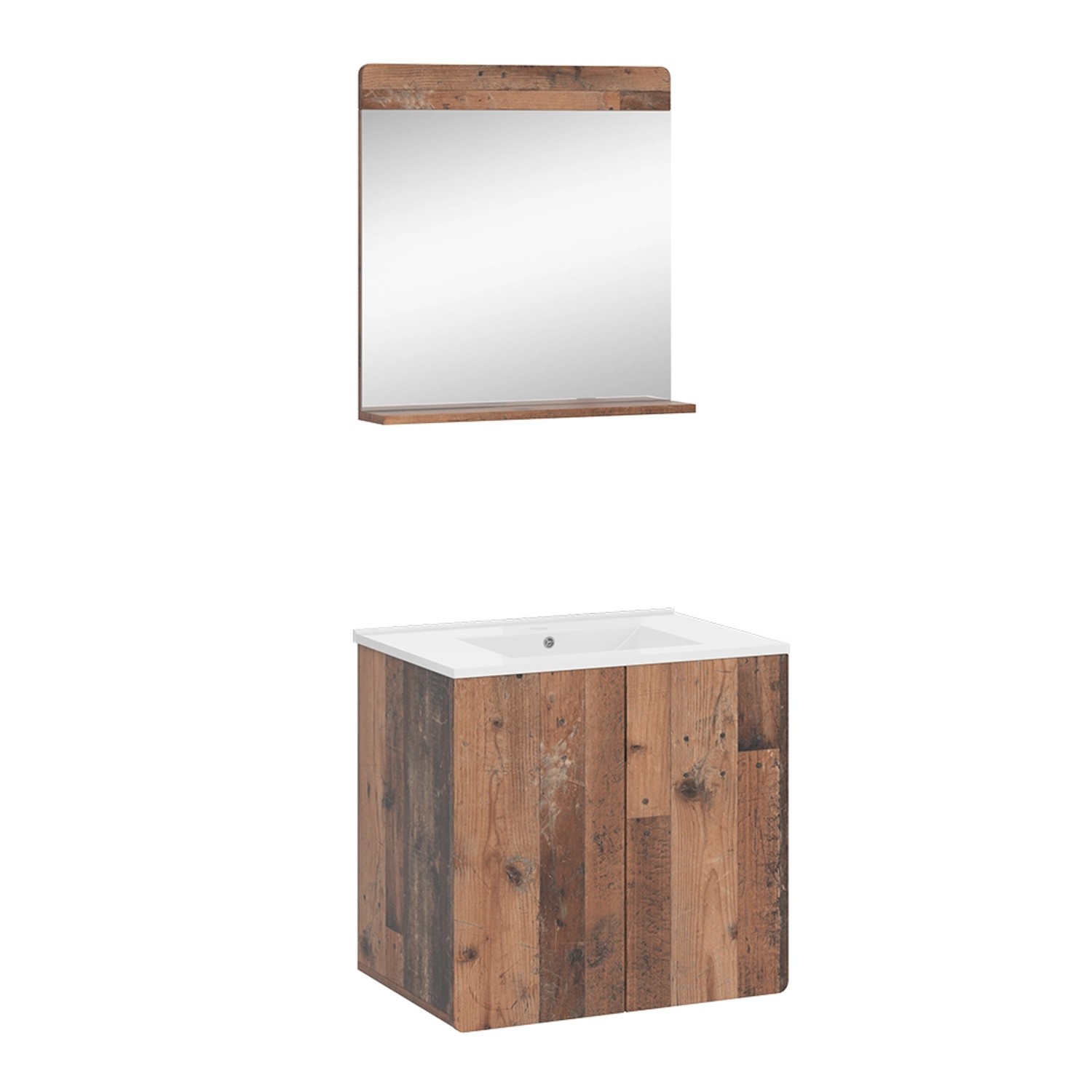 Vicco Badmöbel-Set Izan Oldstyle 3 Teile mit Spiegel günstig online kaufen