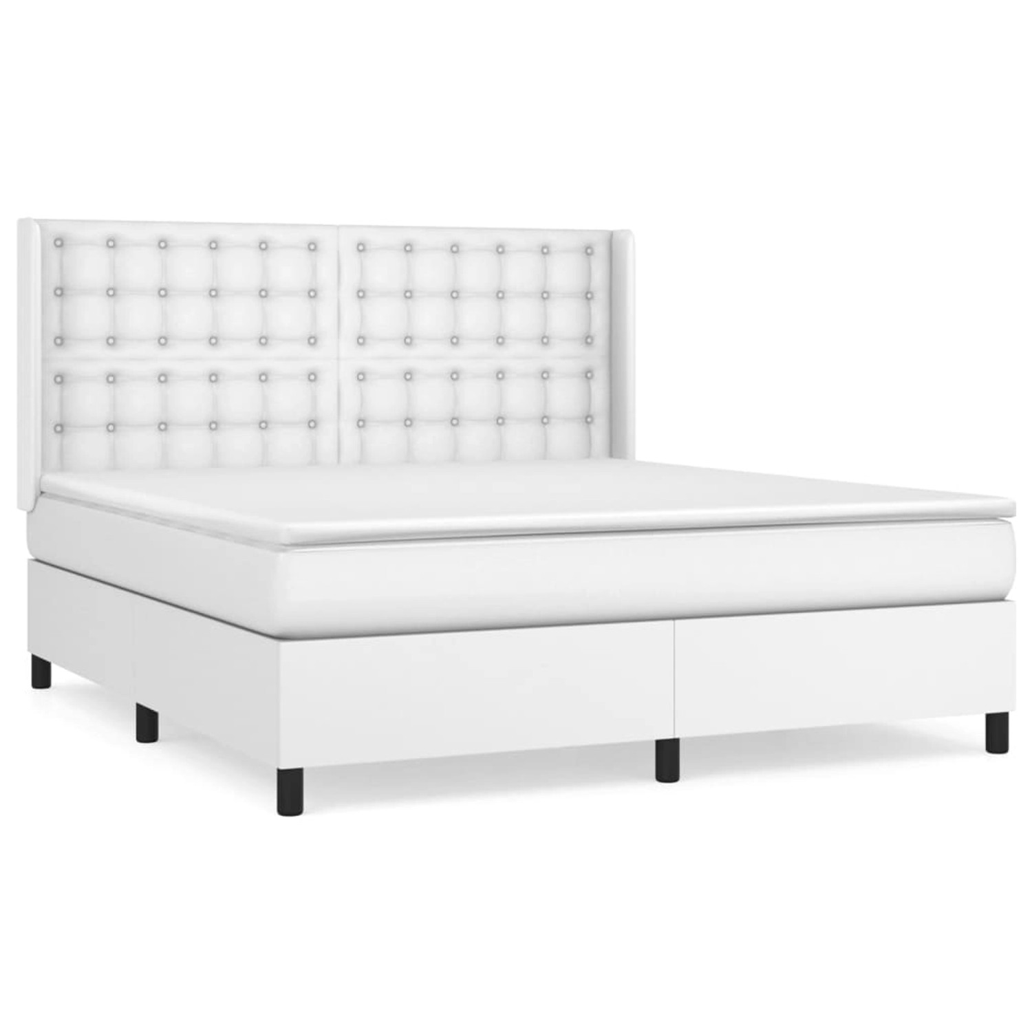 vidaXL Boxspringbett mit Matratze Weiß 180x200 cm Kunstleder1466514 günstig online kaufen