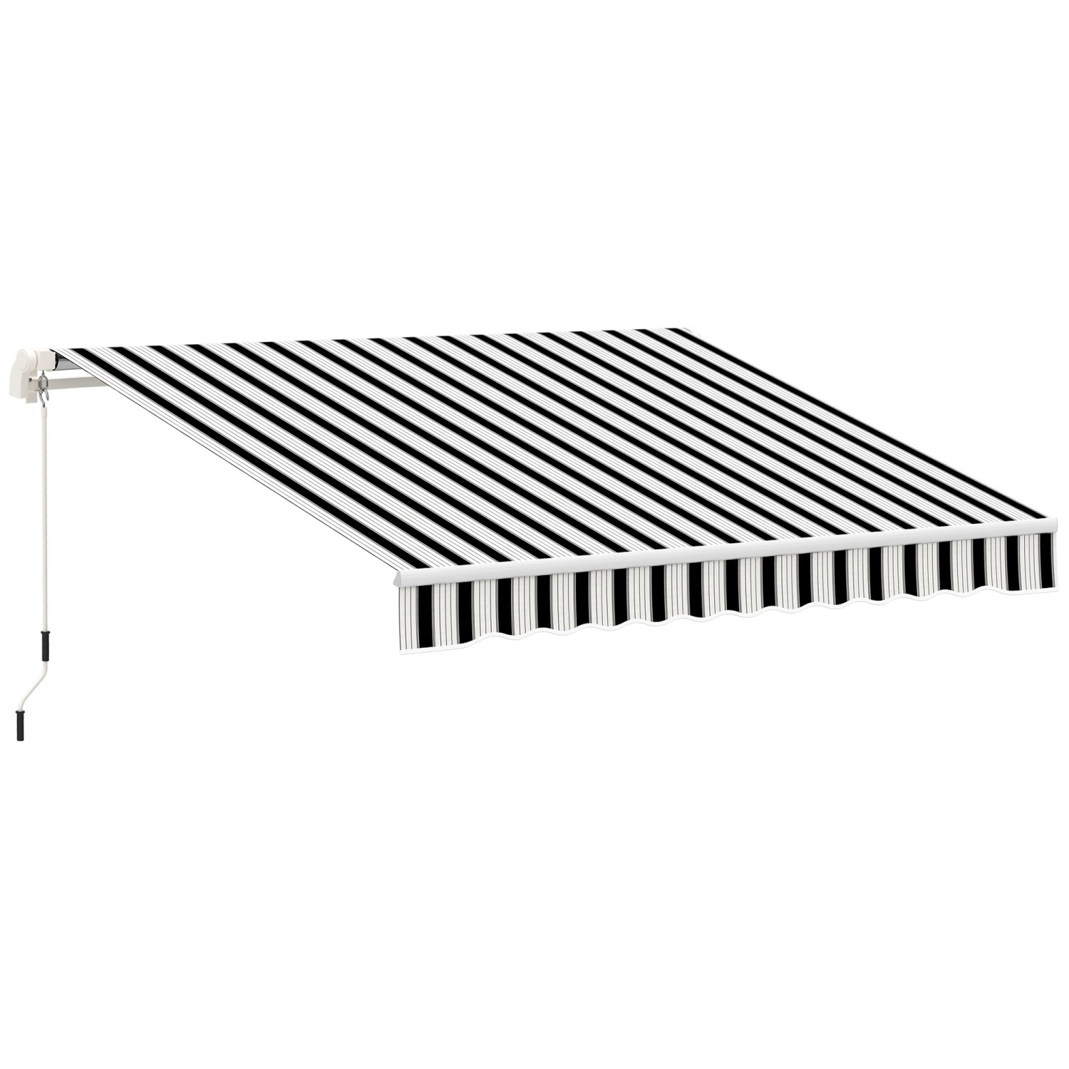 Outsunny Sonnenschirm Markise Aluminium Polyester Weiß Blau 395L x 245B x 3 günstig online kaufen
