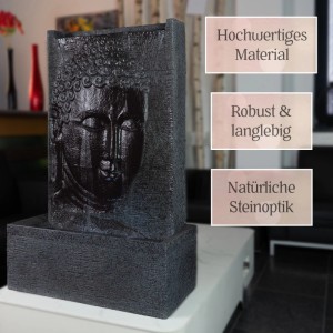 Intergarden Zimmerbrunnen Buddha, 100cm, mit LED-Beleuchtung. Wasserspiel für entspannte Atmosphäre.