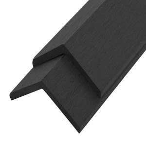 Schwarze vidaXL Winkelleisten (5 Stk.) aus WPC, 170 cm lang, für den Trockenausbau.
