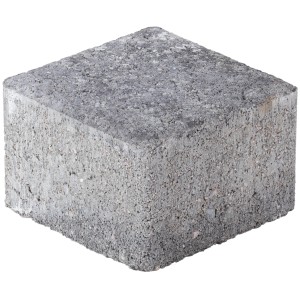 HL Drainpflaster Füllstein, 7,4x7,4x4,9 cm, Anthrazit-Mix. Pflasterstein für Rasengitter.