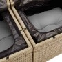 Detailansicht des beigen vidaXL Garten-Sofa-Sets aus Poly Rattan mit Staufach.