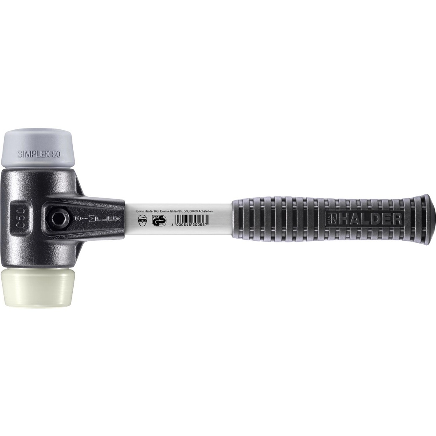 Halder Simplex Schonhammer Ø 50 mm TPE-mid Grau   Nylon mit Verstärktem Tem günstig online kaufen