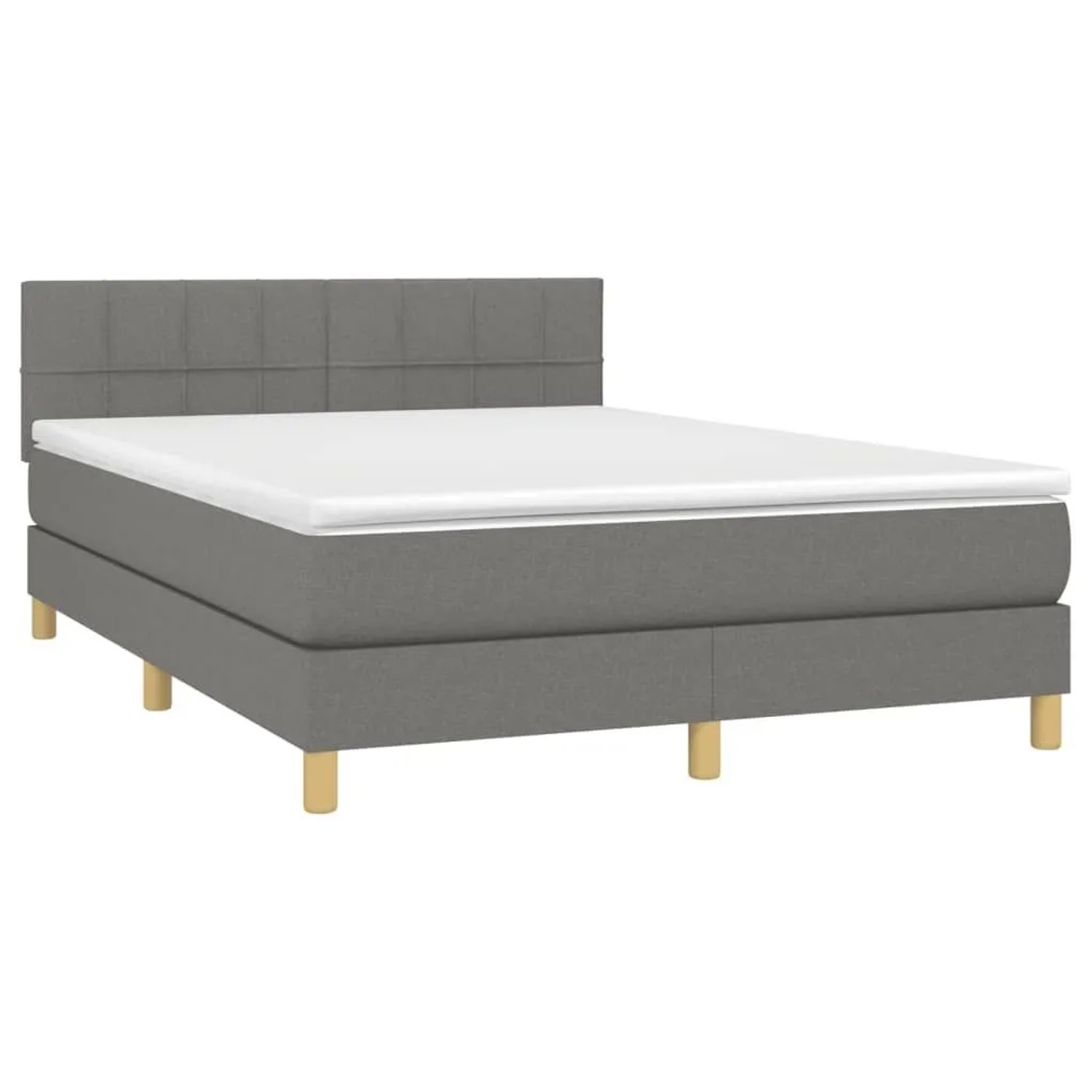 vidaXL Boxspringbett mit Matratze Dunkelgrau 140x200 cm Stoff 3140618 günstig online kaufen