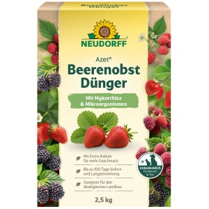 Neudorff Azet Beerenobst Dünger 2,5 kg. Organischer Beerendünger mit Mykorrhiza für reiche Ernte & aromatischen Geschmack.