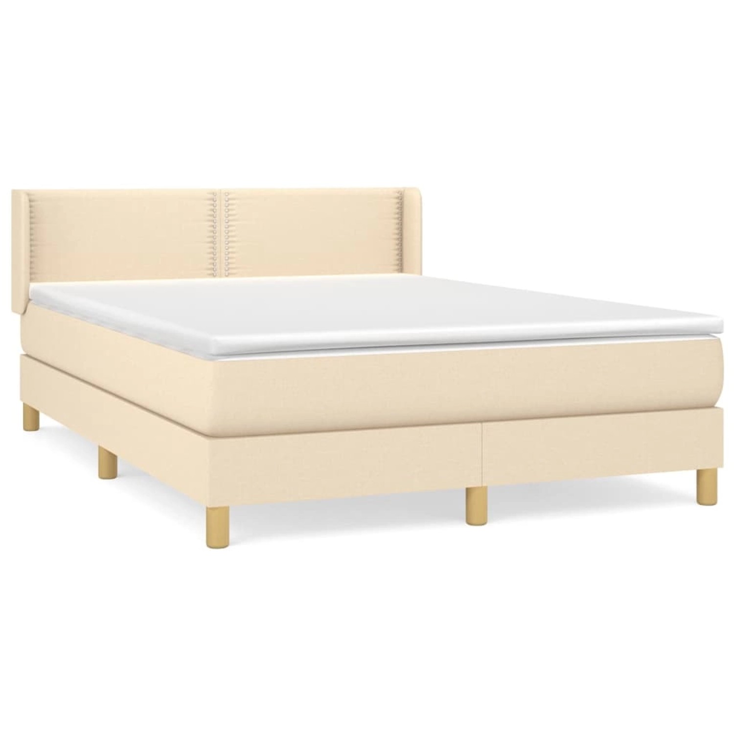 vidaXL Boxspringbett mit Matratze Creme 140x200 cm Stoff 3130198 günstig online kaufen