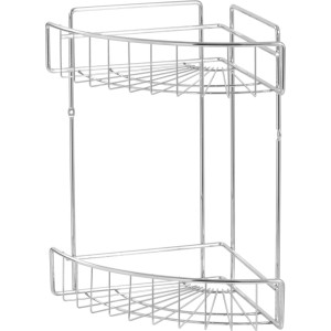 Verchromter Eck-Drahtkorb Fregate mit 2 Etagen, ideal für Dusche und Bad.