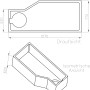 Technische Zeichnung Ottofond Wannenträger Cello 160 cm Typ B mit Maßen.
