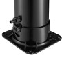 Detailaufnahme: Schwarze Juskys Solardusche Victoria, Basis mit Gartenschlauchanschluss.