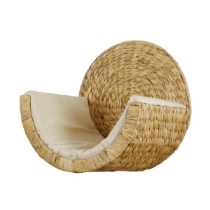 Rohrschneider Wandliege für Katzen: Bequemes Katzenbett aus Wasserhyazinthe mit Rückenschutz.