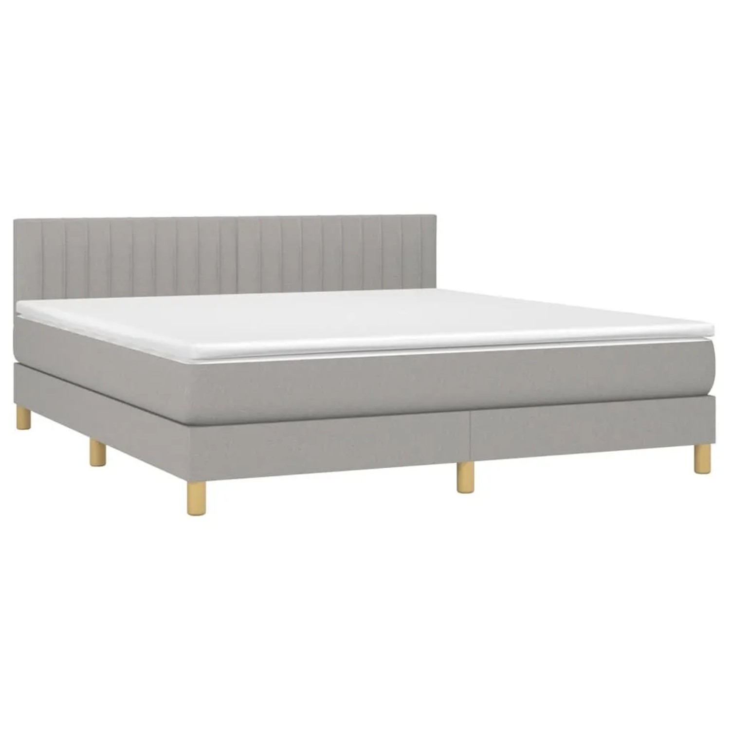 vidaXL Boxspringbett mit Matratze Hellgrau 180x200 cm Stoff 3140793 günstig online kaufen