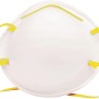 LUX Feinstaubmaske FFP1, 3er-Pack, Atemschutzmaske mit gelben Bändern.