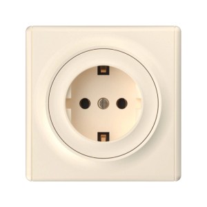 OneKeyElectro Schuko Steckdose mit Florence Abdeckrahmen Beige