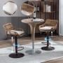 PXloue Barhocker 2er Set Höhenverstellbar mit Fußstütze und 360° Drehfunktion Barstuhl mit Metallgestell und Rattan Rückenlehne_4