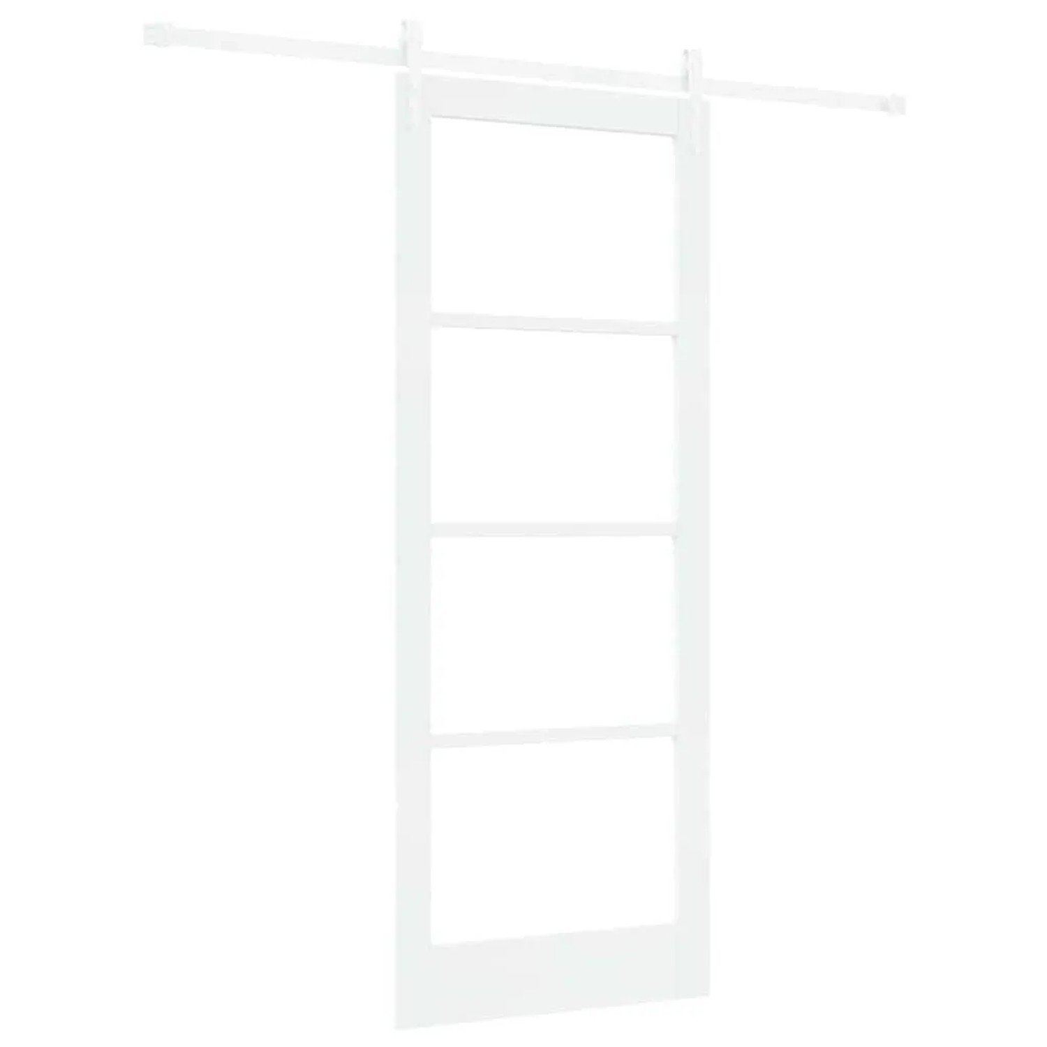 vidaXL Schiebetür Weiß 83 x 211 cm Massivholz Kiefer und Glas 3332420