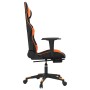 vidaXL Gaming-Stuhl mit Massage & Fußstütze Schwarz Orange Kunstleder 345528_5