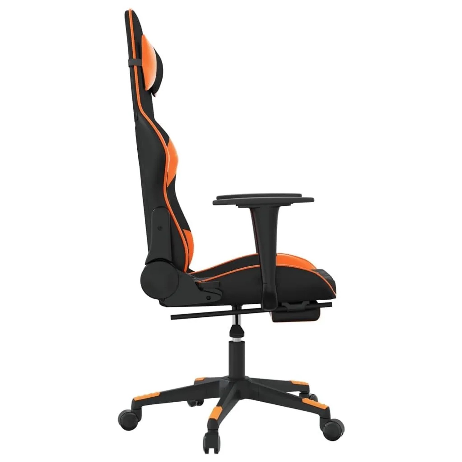 vidaXL Gaming-Stuhl mit Massage & Fußstütze Schwarz Orange Kunstleder 345528_5