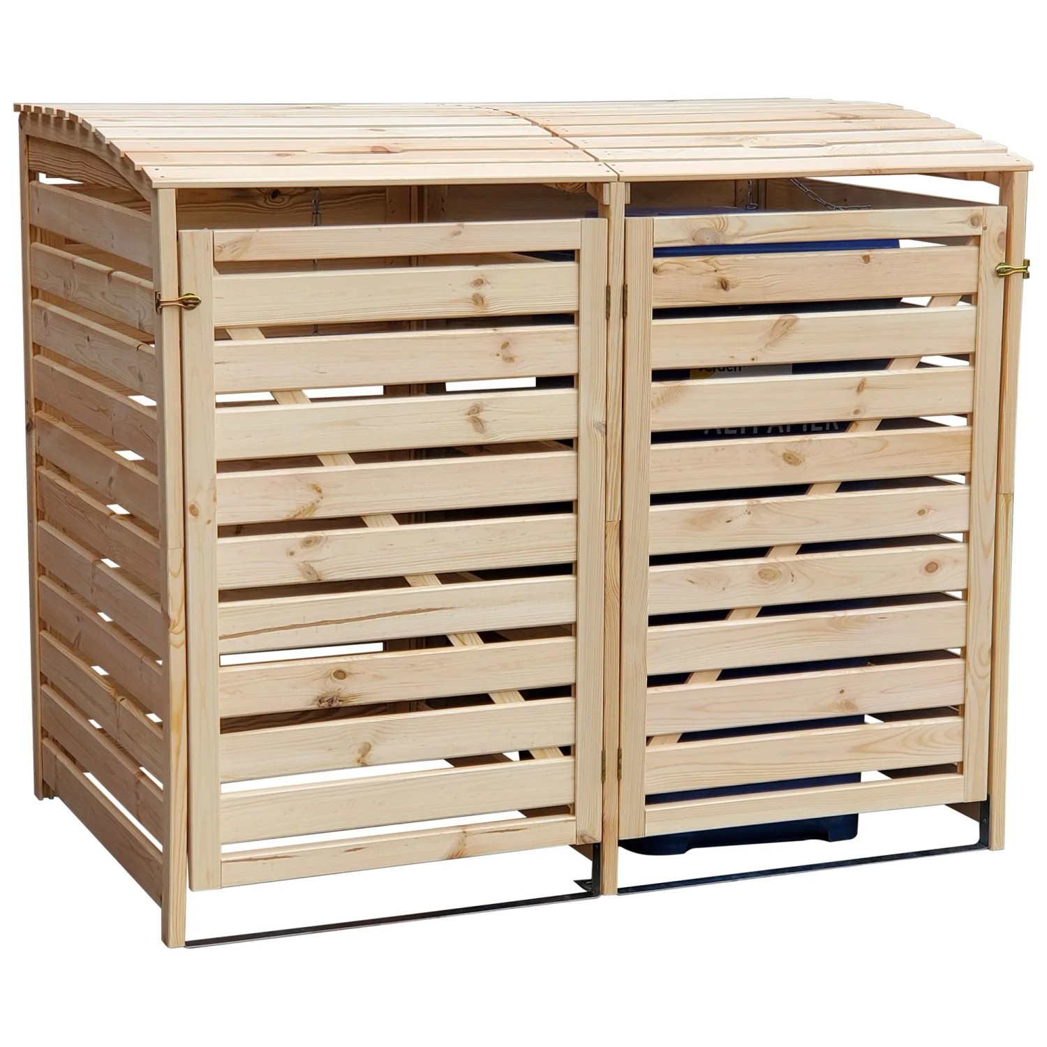 Promadino Mülltonnenbox Vario III f. 2 Tonnen Lärche 122 x 92 x 148cm Natur FSC®