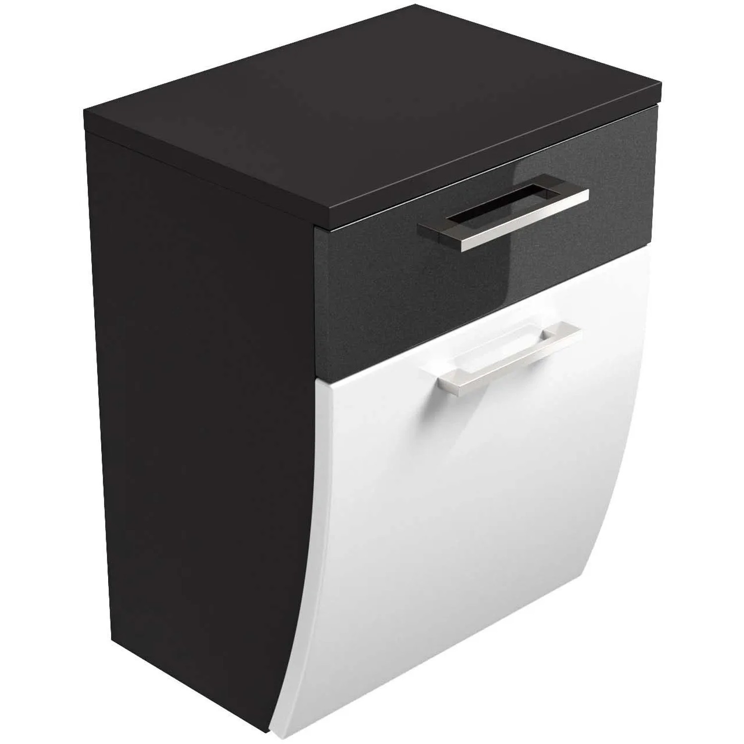 Posseik Bad-Hängeschrank Rima, anthrazit/weiß, mit Schublade und Softclose, 40 cm breit.