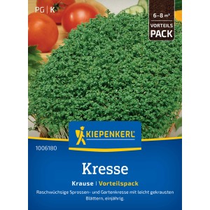 Kiepenkerl Kresse Krause Vorteilspack: Schnellwachsende, krause Kresse für Beet und Topf.
