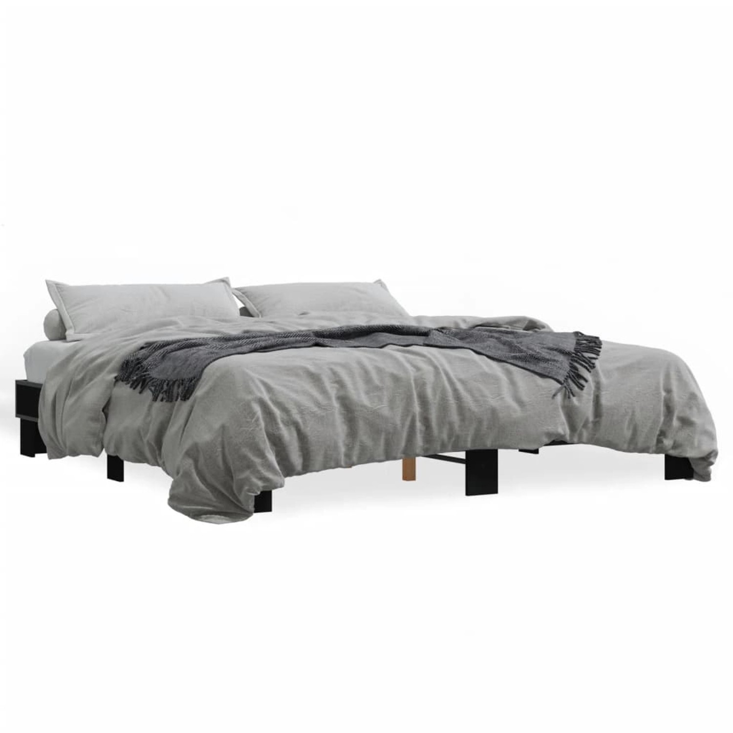 vidaXL Bettgestell Schwarz 160x200 cm Holzwerkstoff und Metall 3280227 günstig online kaufen