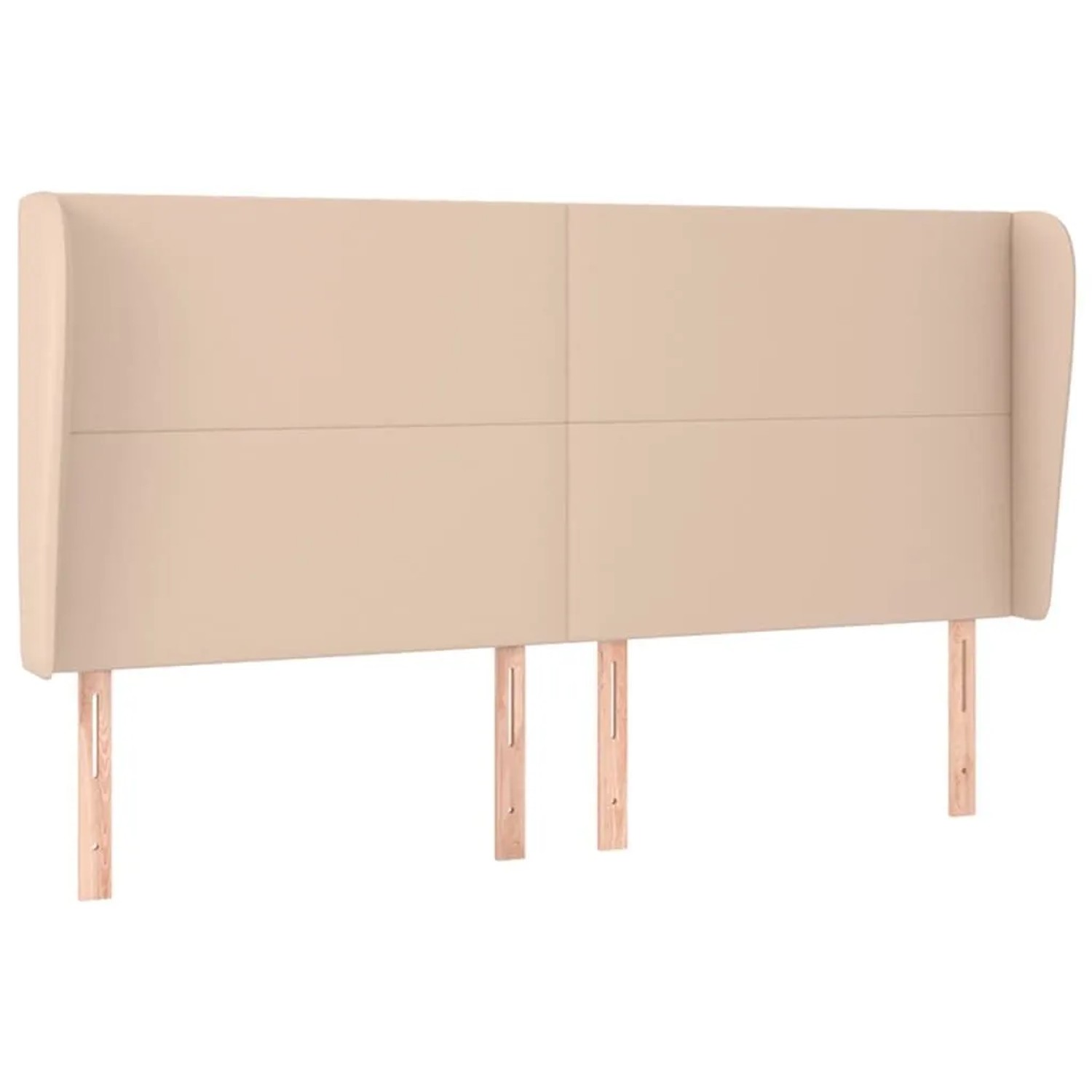vidaXL Kopfteil mit Ohren Cappuccino-Braun 183x23x118/128cm Kunstleder 3117783