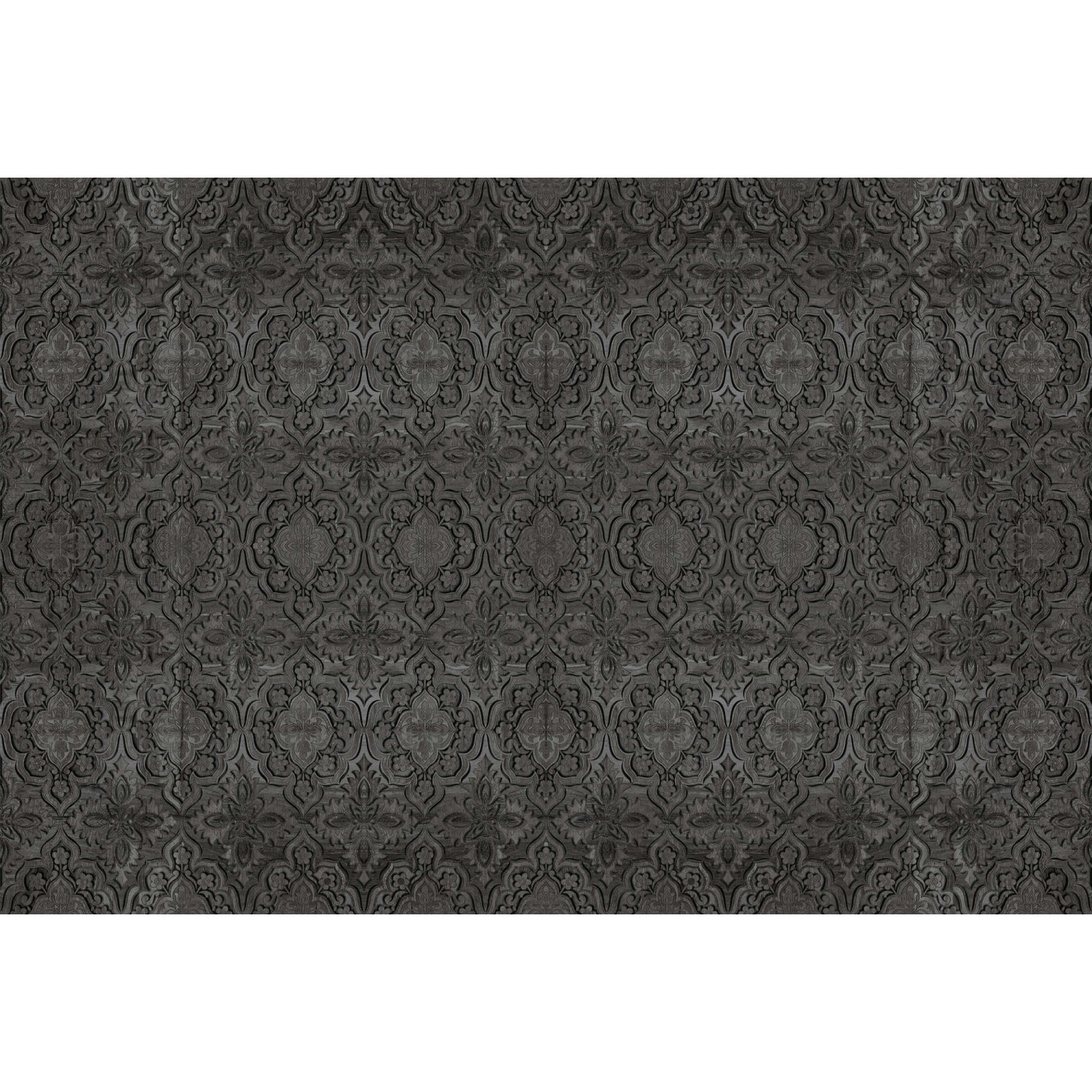 Fototapete Barock Ornament Schwarz Silber 4,00 m x 2,70 m FSC® günstig online kaufen