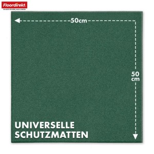 Floordirekt Fallschutzmatte Elastikmatte Fallschutzplatte mit Drainage 50 x 50 x 2,5 cm Grün