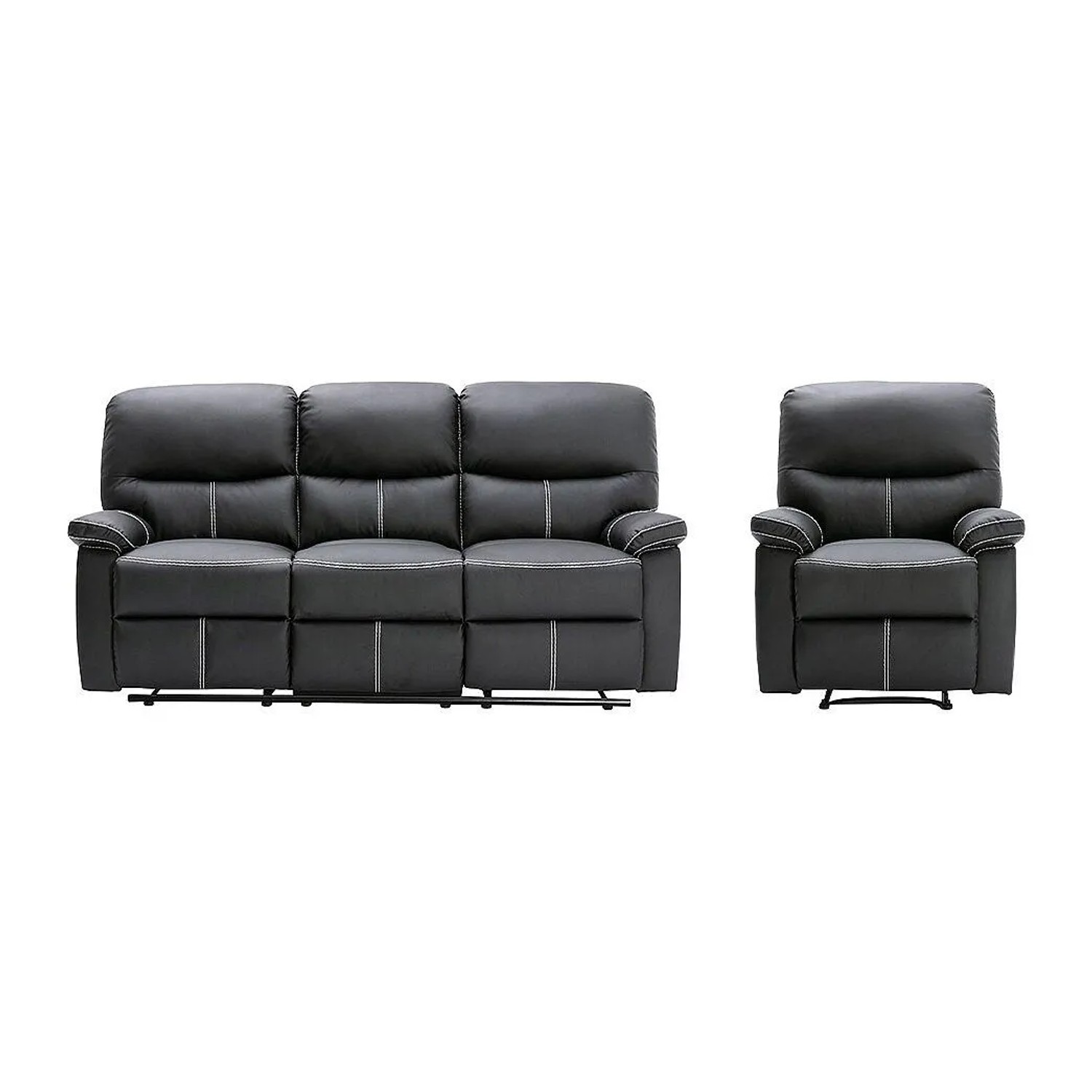 Vente-unique Couchgarnitur Mit Sessel Canby Schwarz 79 cm  183 cm