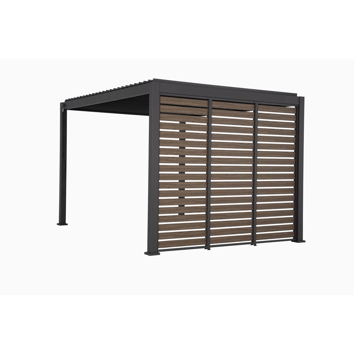 Mirador Horizontal-Wand 93 cm für 3 m Terrassenüberdachung, Ebenholz Braun