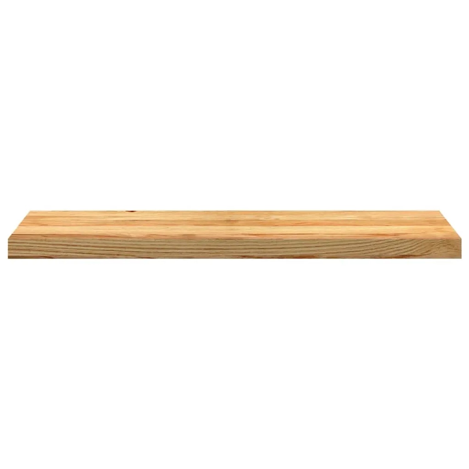 Set aus 12 hellbraunen Treppenstufen aus massivem Eichenholz, 90x25x2 cm.