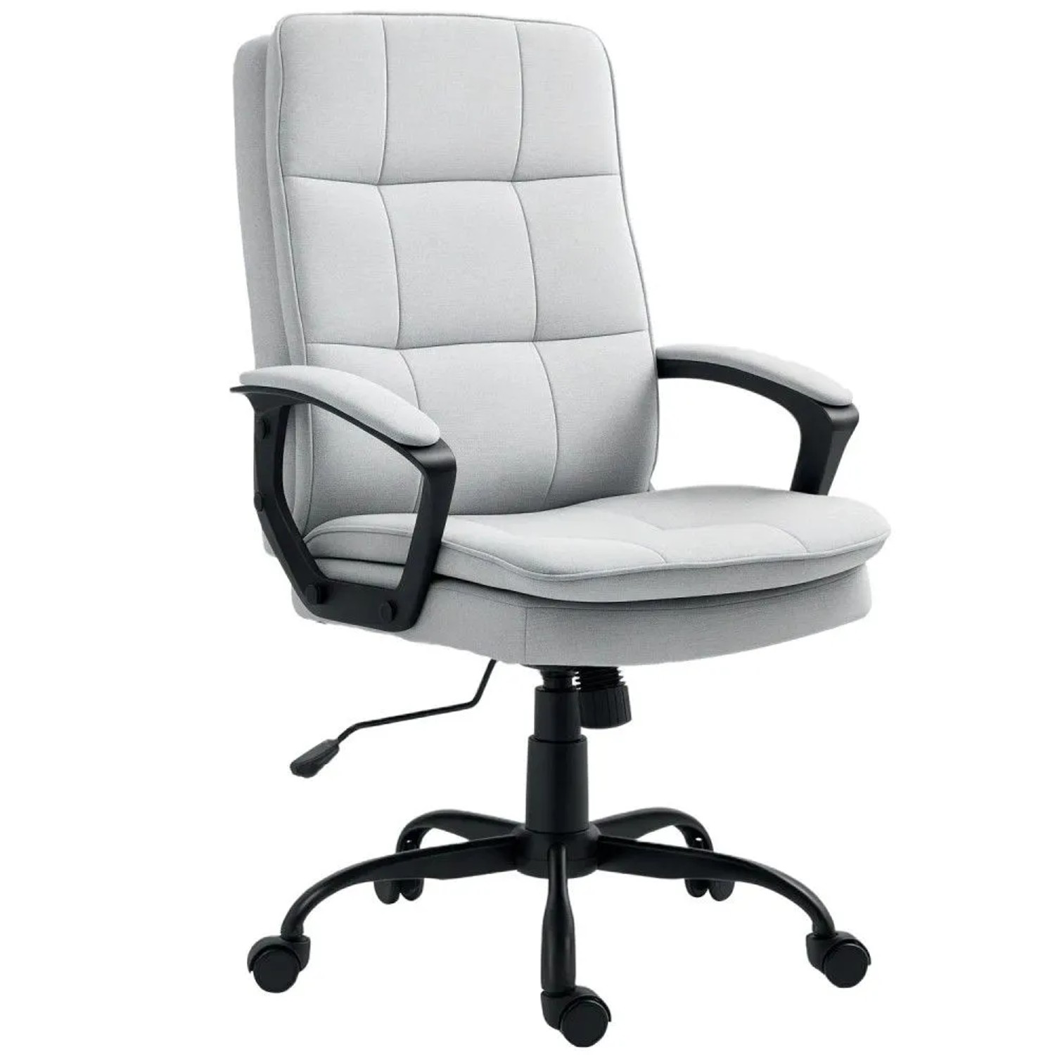 HOMCOM Bürostuhl mit Armlehne Polyester Grau 70L x 63B x 102-112H cm