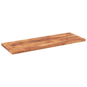 Rechteckige Akazien-Massivholz Tischplatte mit natürlicher Maserung. Ideal für Möbelbau und Regalböden.