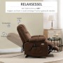 Brauner HOMCOM Relaxsessel mit Aufstehhilfe, verstellbar bis 145°, für Lesen, TV, Schlummern.