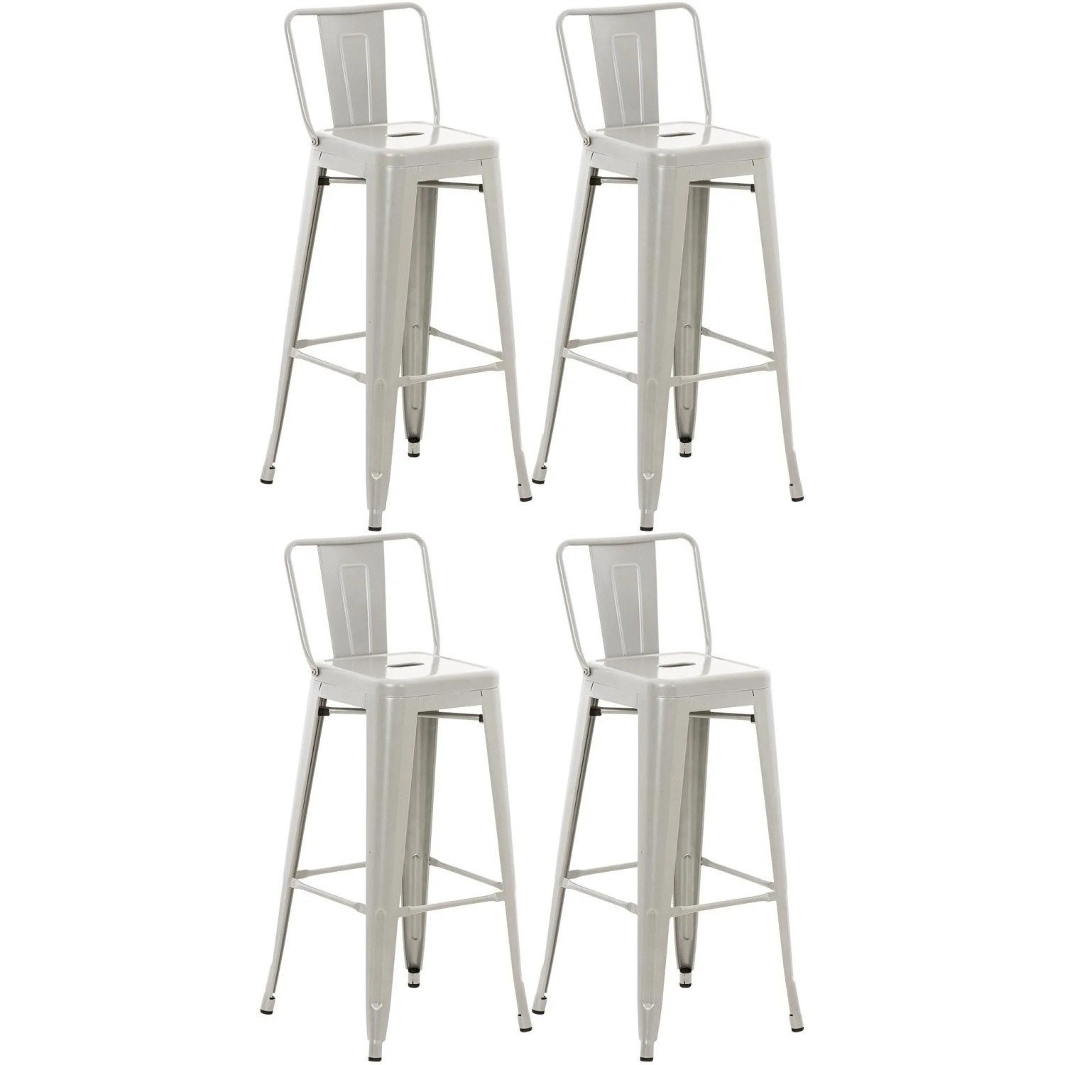 CLP 4er Set Barhocker Mason Silber
