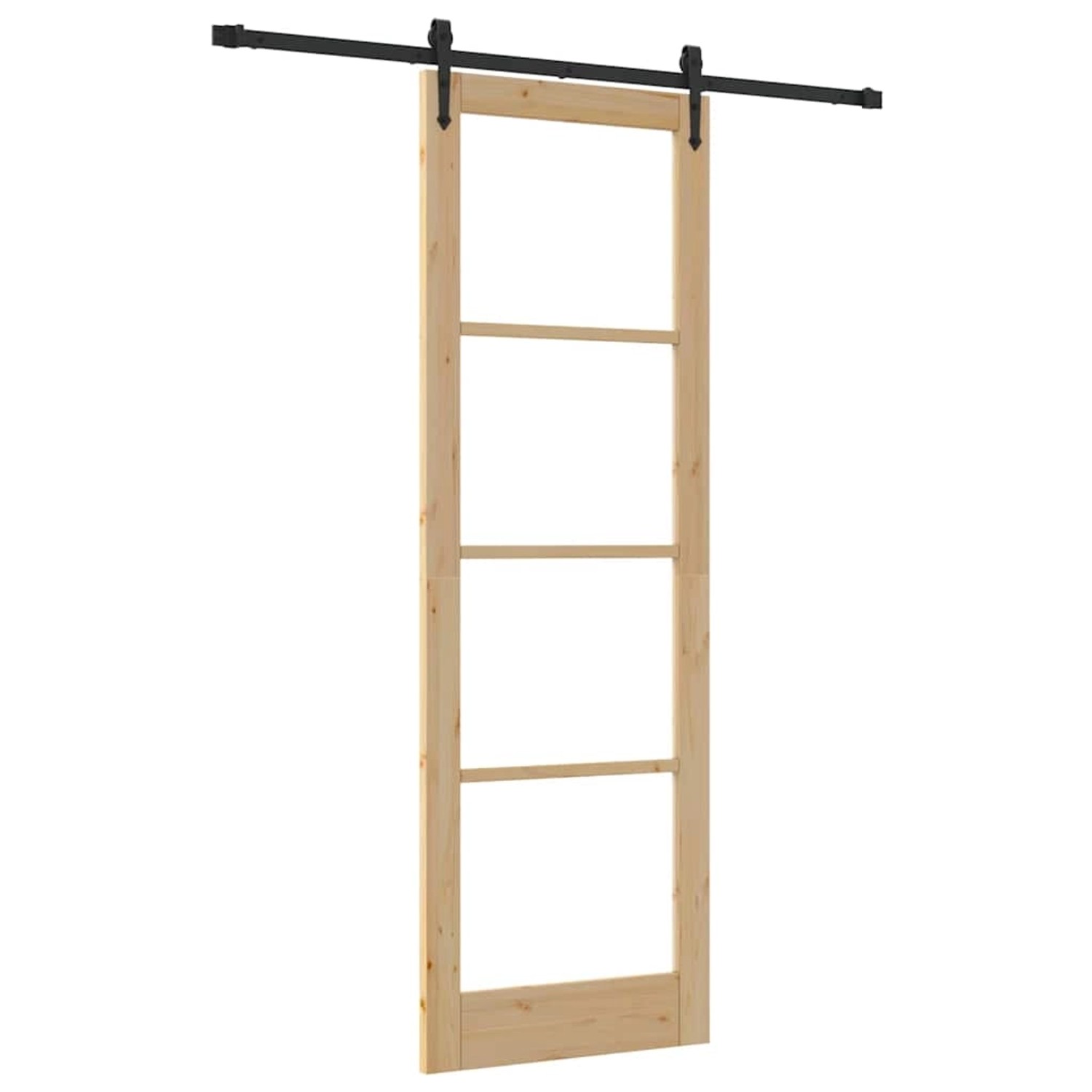 vidaXL Schiebetür Braun 78 x 232 cm Holz und Metall 3332331 günstig online kaufen