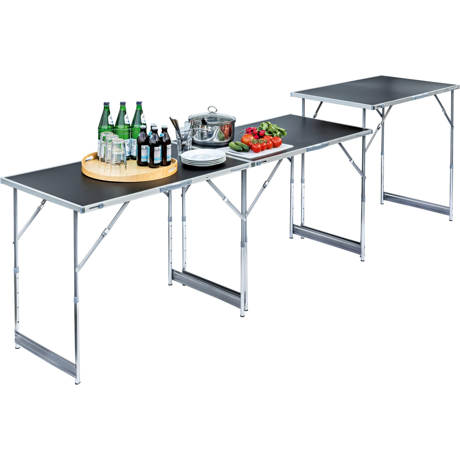 LUX Multifunktionstisch MZT-100/60-3 Profi, 3-teilig, als Tapeziertisch oder Partytisch nutzbar.