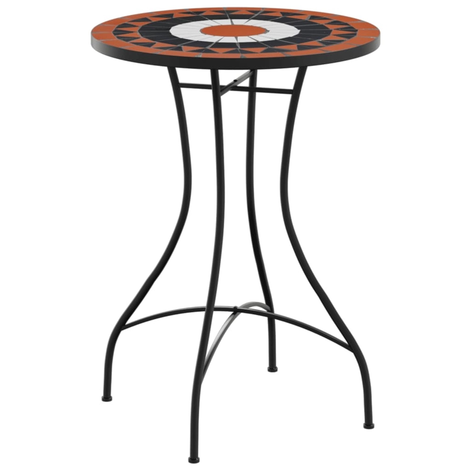vidaXL Mosaik-Bistrotisch Terrakottarot und Weiß Ø50x70 cm Keramik 4003401 günstig online kaufen