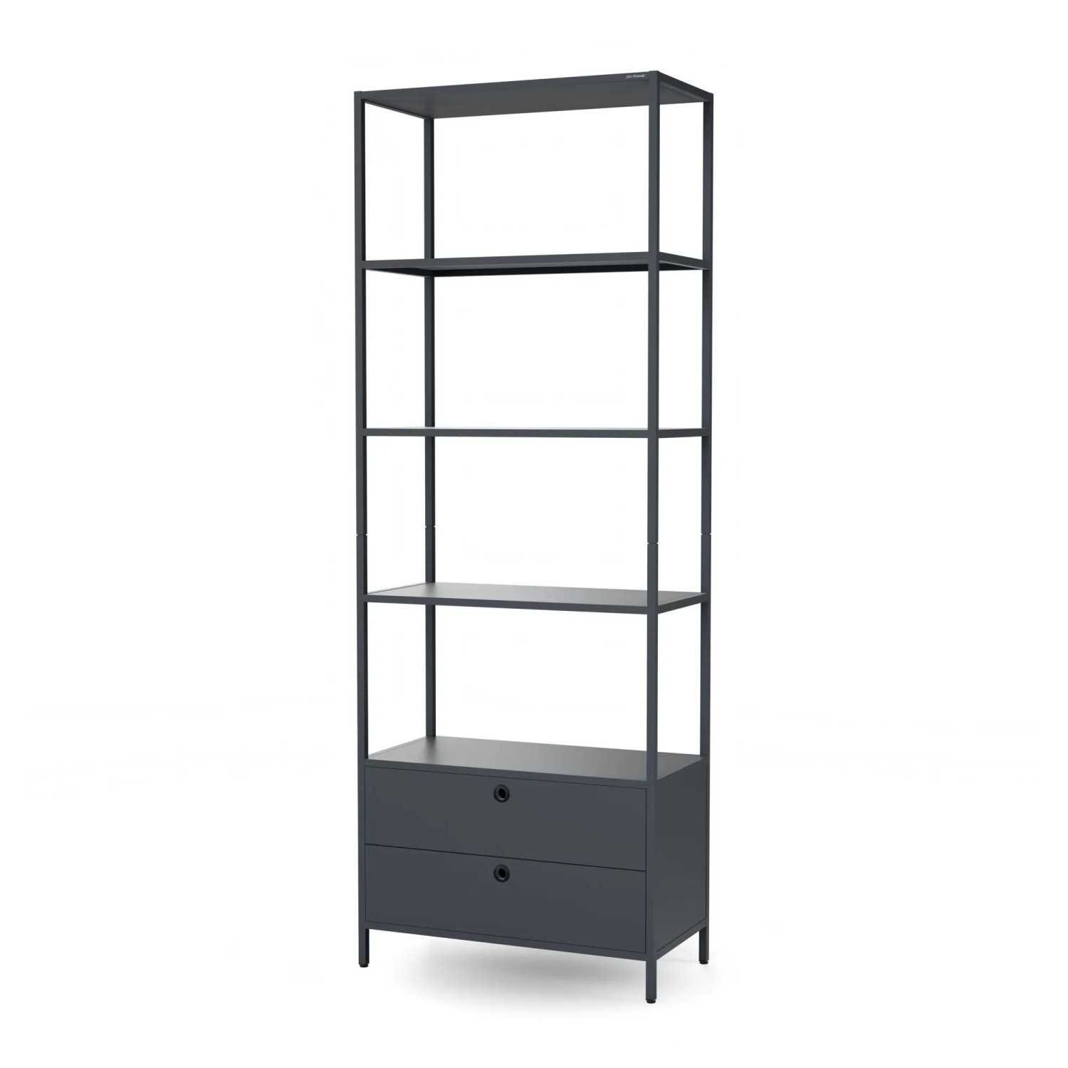 JAN NOWAK Büro-Regal mit Schubladen für Ordner und Unterlagen Offene Fachböden ARIEL 220×80×40 cm Anthrazit