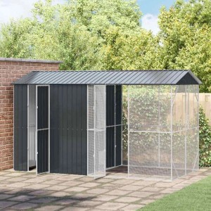 vidaXL Vogelkäfig Anthrazit 430 x 208 x 247 cm Verzinkter Stahl 3325153
